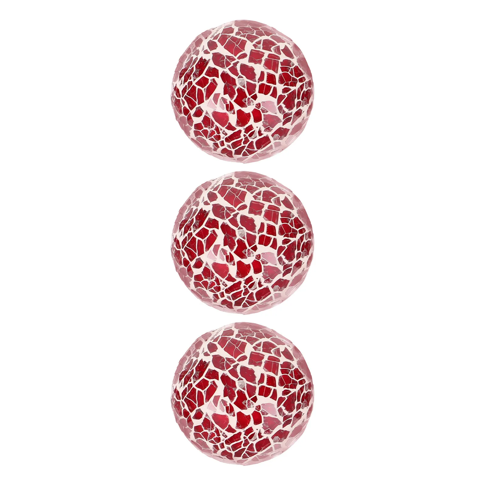 3Pcs Crackle Mosaic Balls Glass Decorative Sphere Ornaments for Living Room Dining Office Table Centerpiece Home Decor