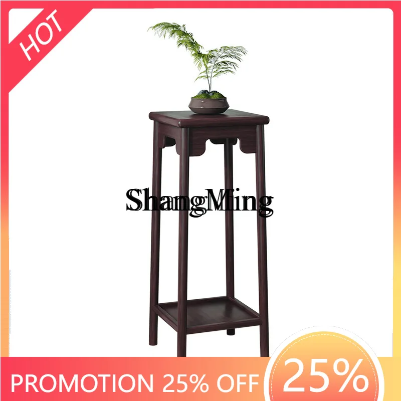 FG  stand all solid wood multi-layer floor-to-ceiling shelf household living room bonsai stand sour  tea room flower table