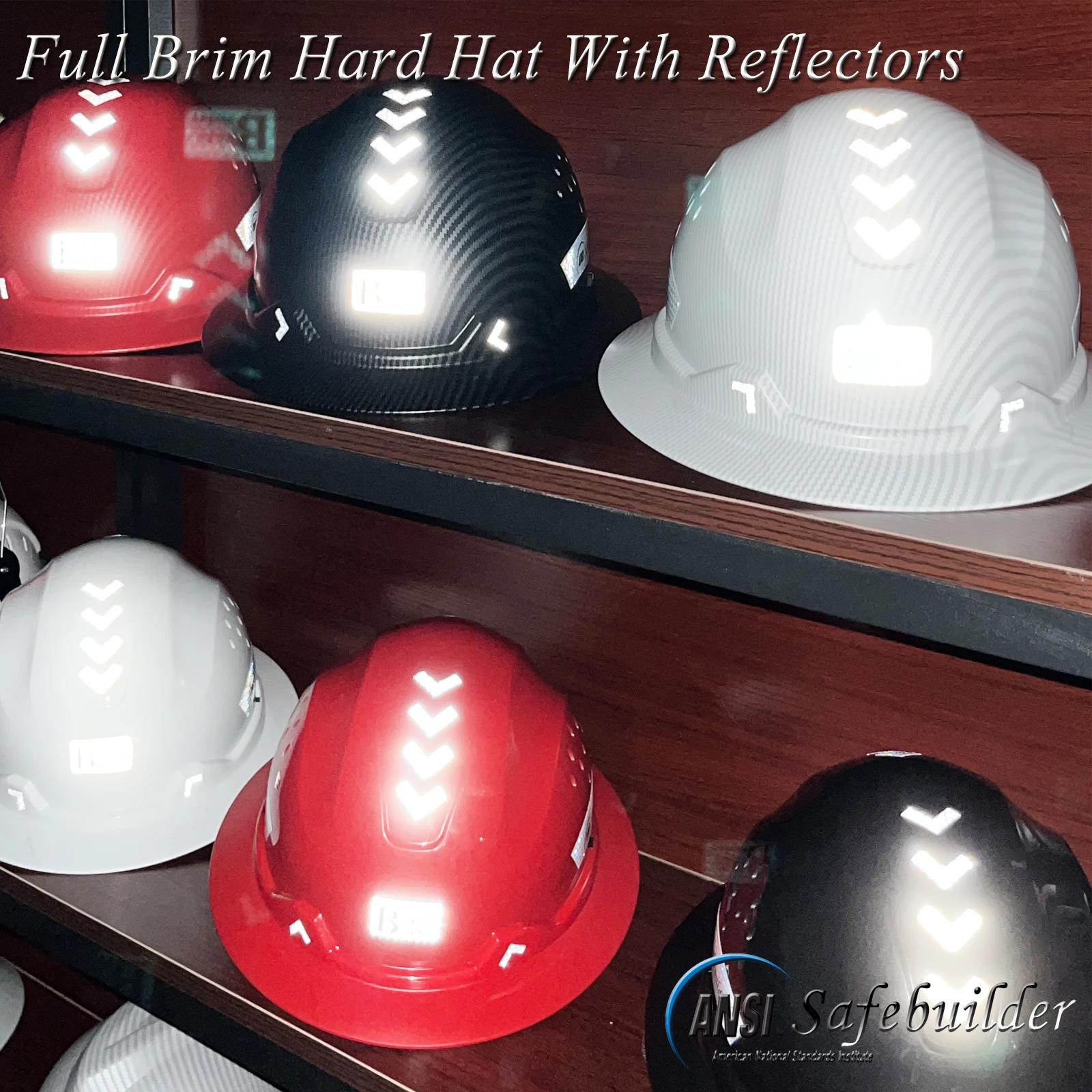 Casco Industrial de ala completa para ingeniero, protector solar de construcción, casco de seguridad HDPE aprobado por ANSI con visera ajustable de