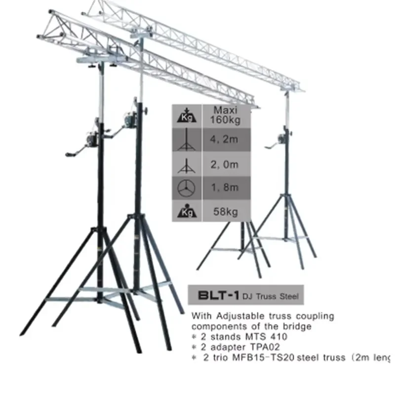 Heavy Duty DJ Truss System Winch Hand Crank Light Tower for Stage Lighting Rigging Equipment Portable Aluminum Alloy