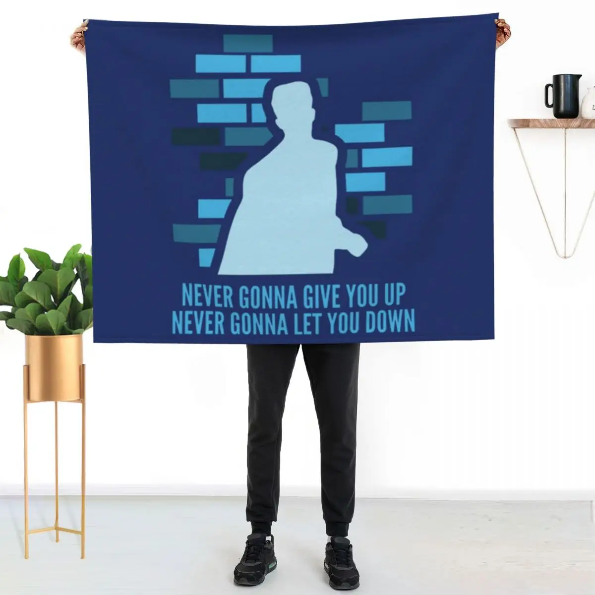 Never Gonna Give You Up Throw Blanket Blankets For Sofas Hair Soft Beds Weighted funny gift Blankets