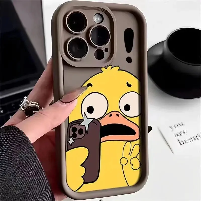 

Cute Cartoon Duck Silicone Phone Case For iPhone 15 Pro Max Cases iPhone 11 14 12 13 Pro XS XR X 7 8 Plus Shockproof Candy Cover