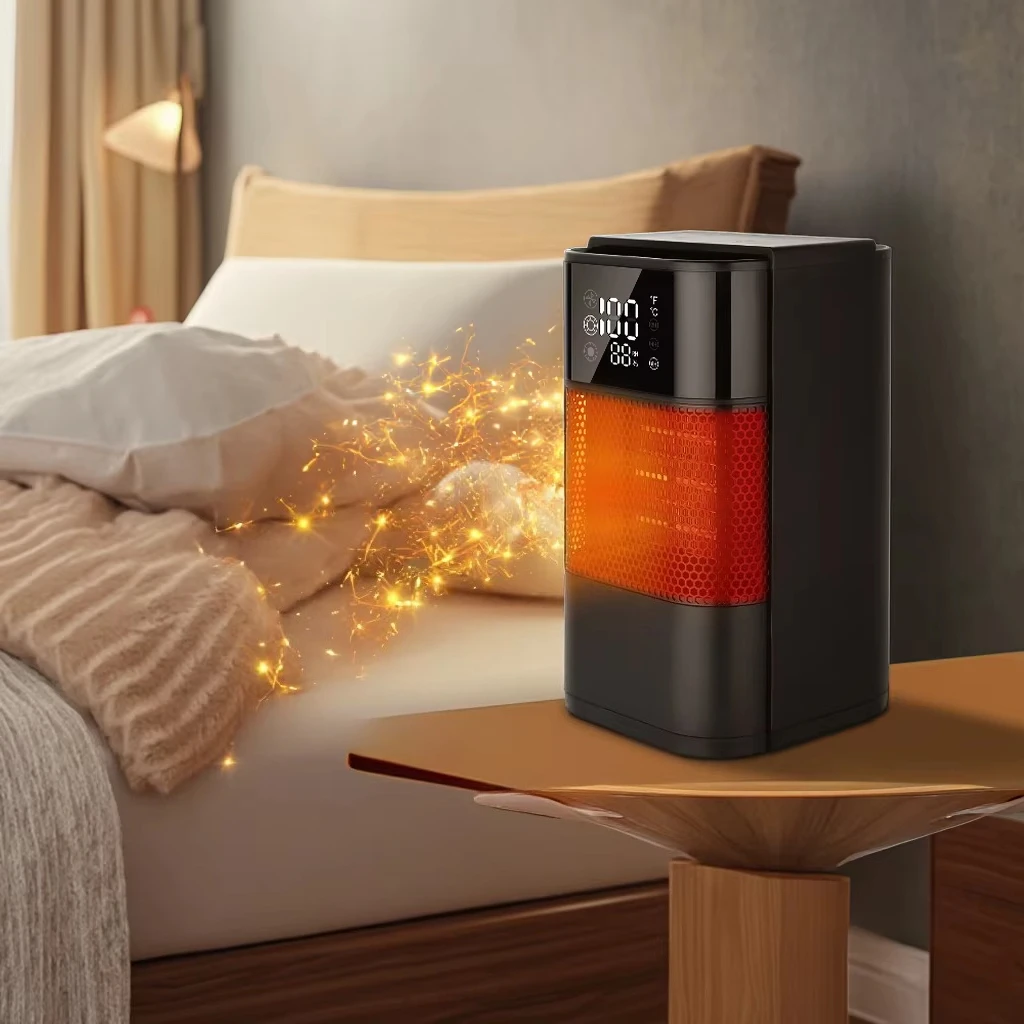 

Портативный ЕС PTC керамический мини-высокотемпературный домашний обогреватель Защита от выключения питания Огнестойкий сетчатый чехол для спальни Настольное использование