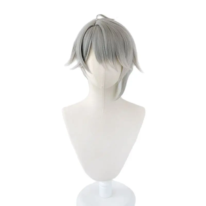 

Genshin Impact Al Haitham Cosplay Wig Sumeru Al Haitham 30cm Short Gray Anime Wigs Heat Resistant Synthetic Wigs