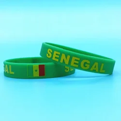 2pcs Senegal Flag Silicone Bracelets Sports Game Wristbands National Wrist Strap for Men Women Rubber Band Fashion Accessories