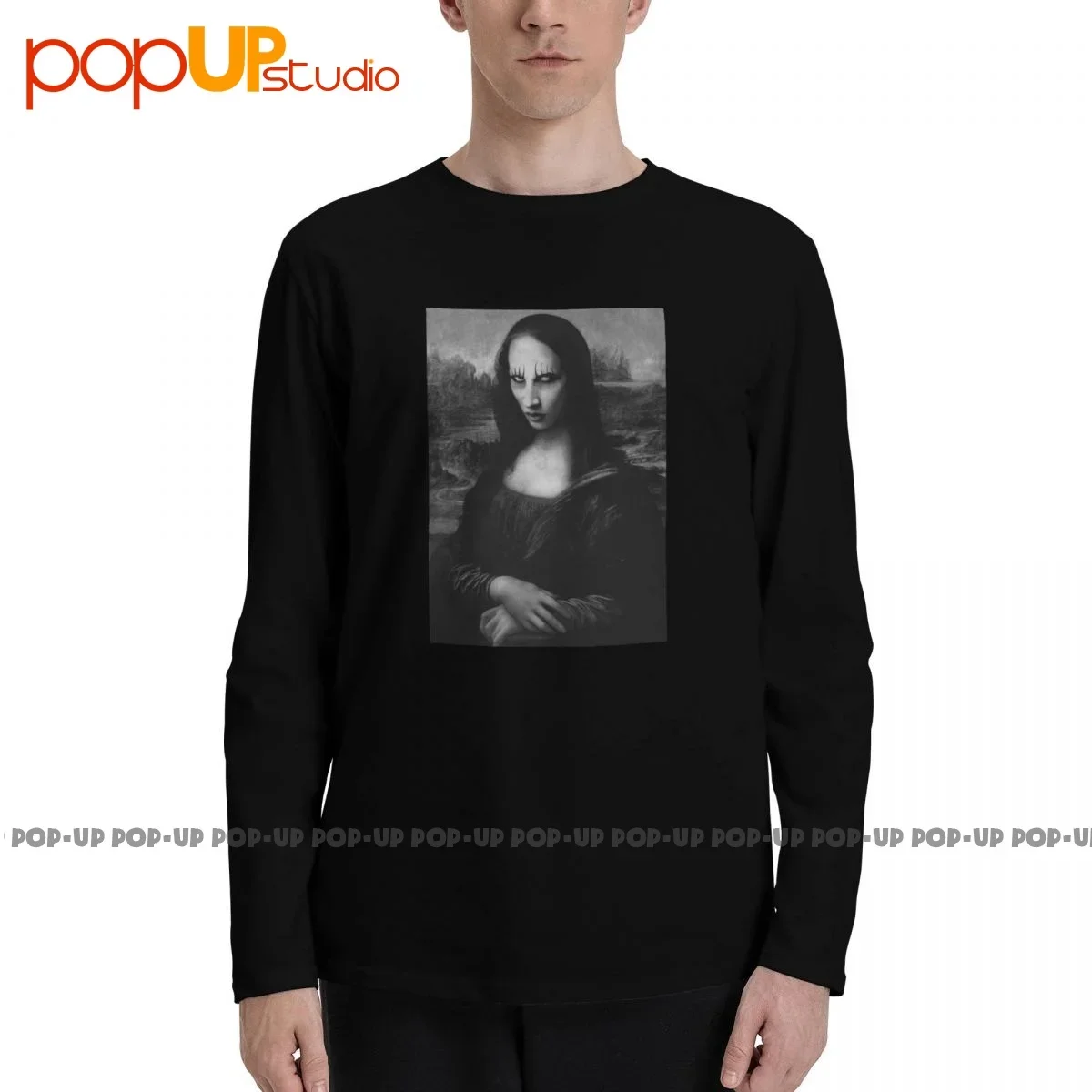 Mona Manson - Rock Marilyn Manson Mona Lisa Long Sleeve T-Shirts T-shirt Tee Pop Retro Classic Comfortable