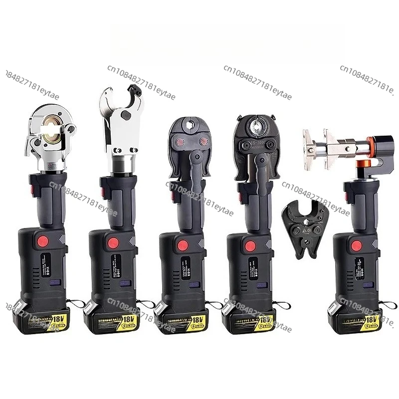 ES-300 60KN Cordless Hydraulic Crimper, 18V 5.0Ah 17mm Stroke, 10-300mm² with 12 Dies for Cable Terminals