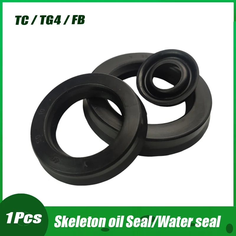 

TG4/TC/FB TC 22/24/25/26/27/28/29/30mm ID Black Nitrile Rubber NBR Grooved Lip Spring Gasket Radial Shaft Skeleton Oil Seal 1Pc