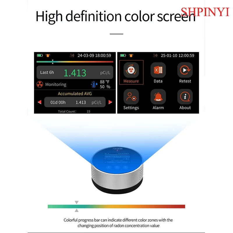 Aikesi Home Radon Detector Uart Bus Semiconductor Sensor 3.3bq/m³-37kbq/m³ 0.09~1000pci/l Air Quality Sensor