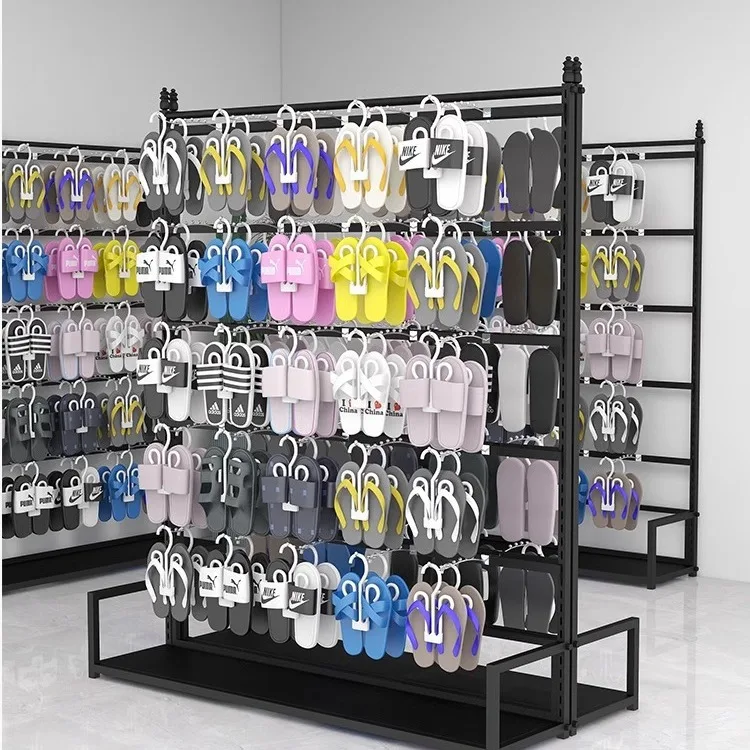 Clothing store slippers display rack, supermarket shopping mall shoe shelf cotton shoes sandals store socks hanger