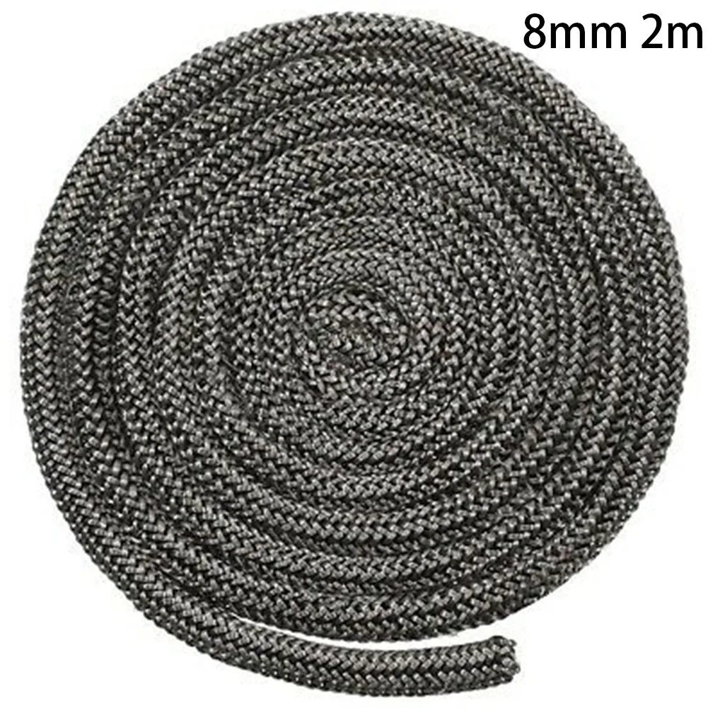 Home Gasket Cord Stove Door Fireplace Cord 6/8mm 2m Length Fiberglass High Temperature Wood Burner Sealing Rope Replacement