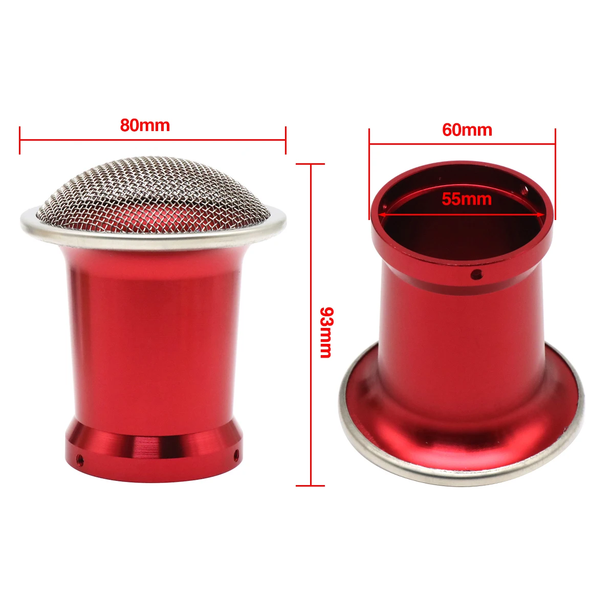 Sclmotos 50mm 55mm Motorcycle Carburetor Air Filter Wind Cup With Mesh Velocity Stack Horn Cup For PWK 21-34mm PE 28-30mm