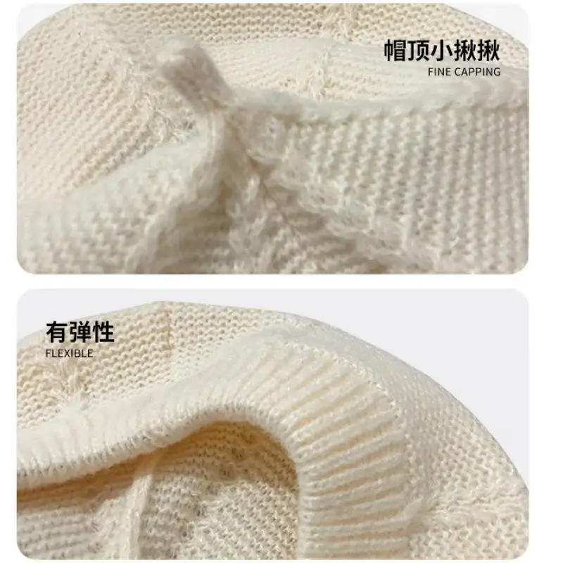 Knitted Beret Women Autumn Winter Hats For Women Painter Cap Keep Warm Retro Korean Solid Flat Cap Boina Winter Beanies New