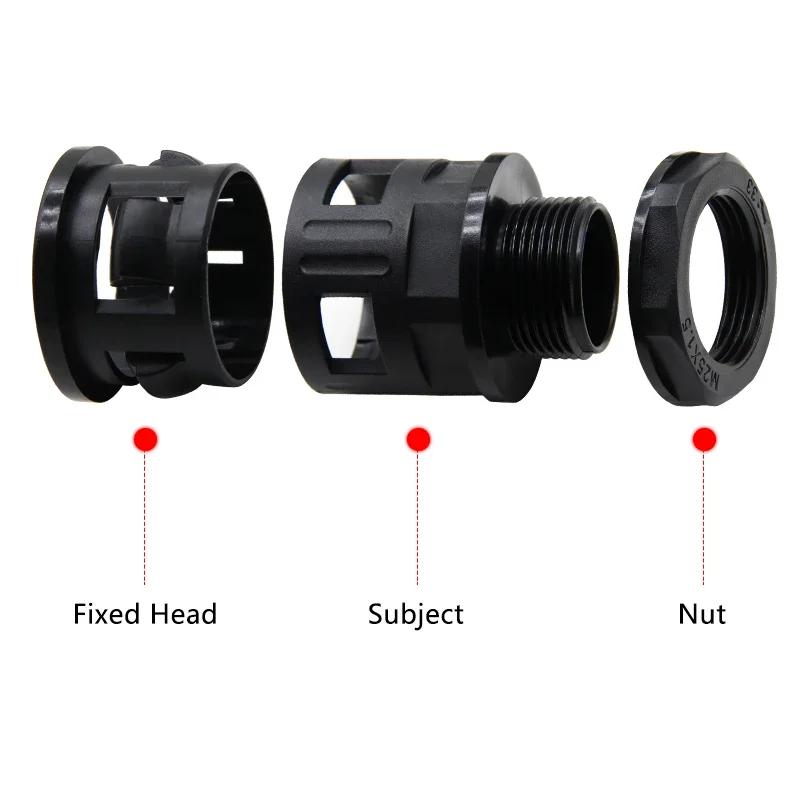 1 ~ 10 قطعة وصلة الأنابيب المموجة AD 10/13/15.8/18.5/21.2/25/28.5/34.5 مللي متر PP66 مادة كابل الغدة النايلون البلاستيك منفاخ موصل #2