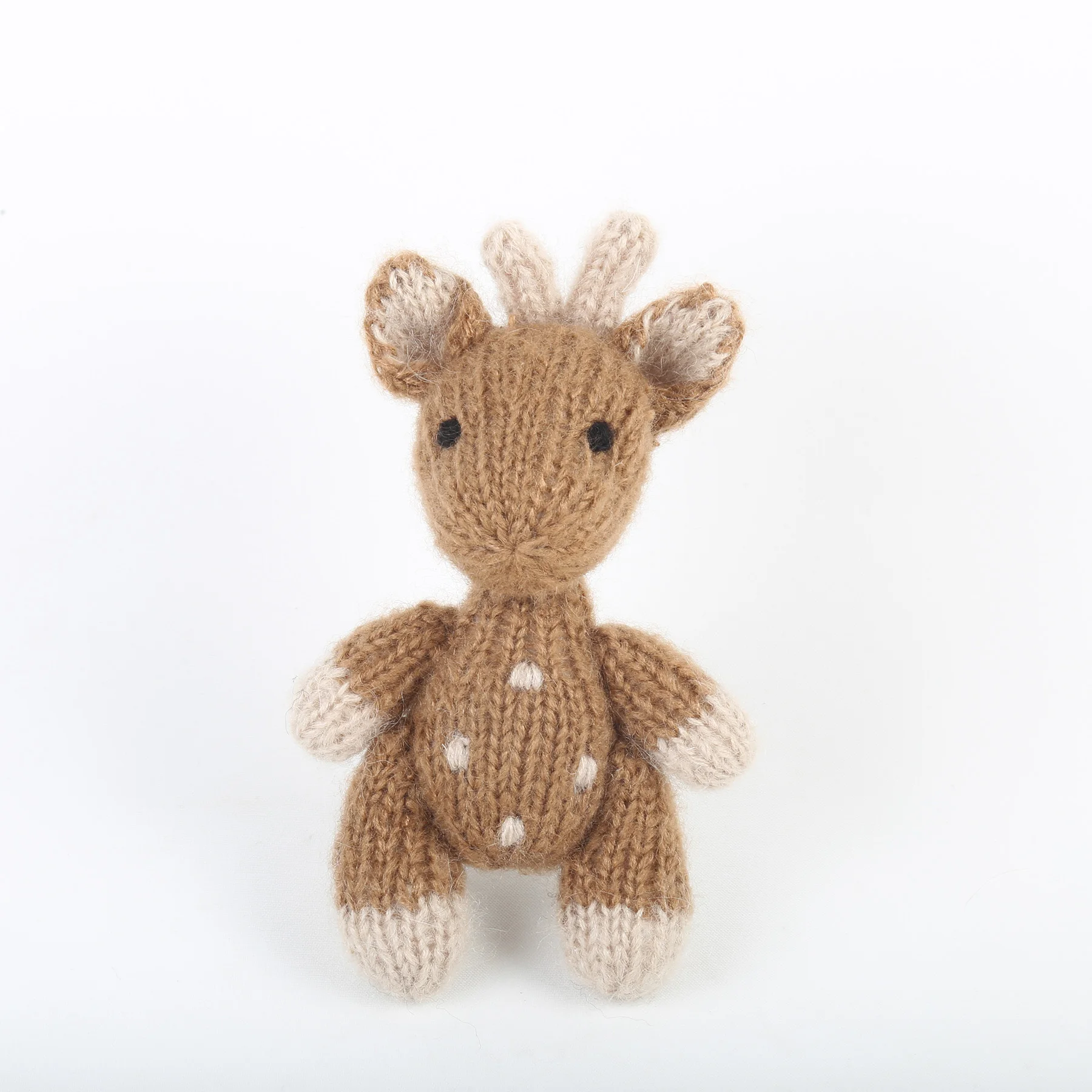 Śliczny moherowy szydełkowy renifer wypchana zabawka noworodka fotografia rekwizyty dziecko Mini lalka zwierzę sesja zdjęciowa prezent na boże narodzenie