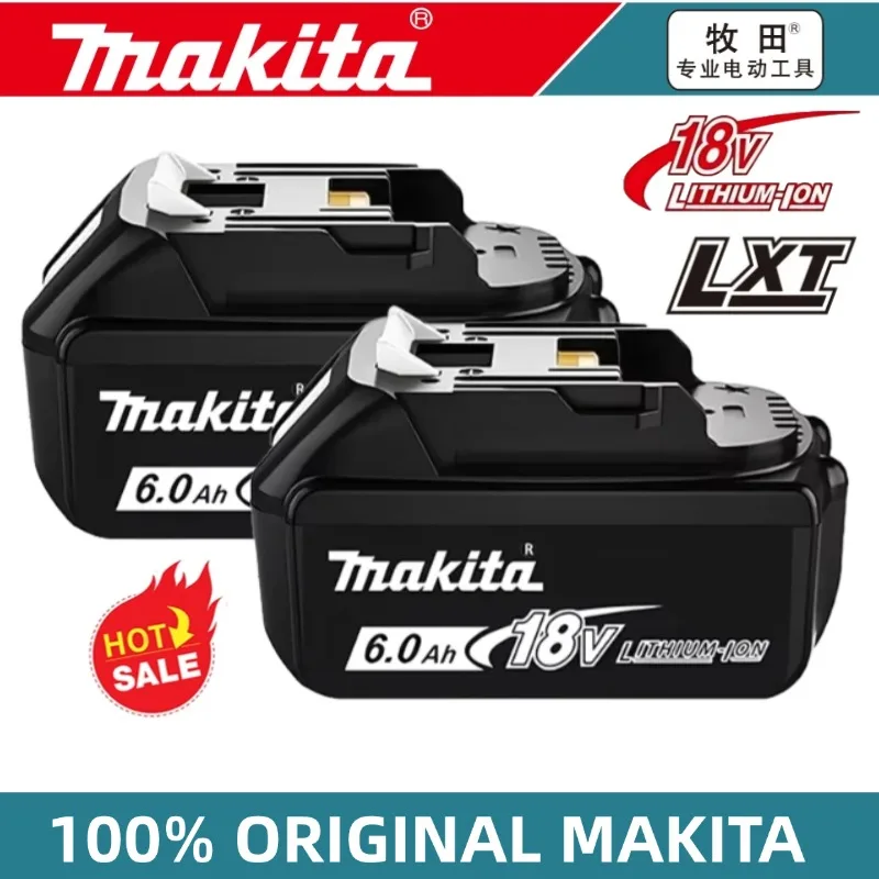 Makita 18V 6000mAh Lithium ion Rechargeable Battery 18v drill Replacement Batteries BL1860 BL1830 BL1850 With DC18RC 3A Charger