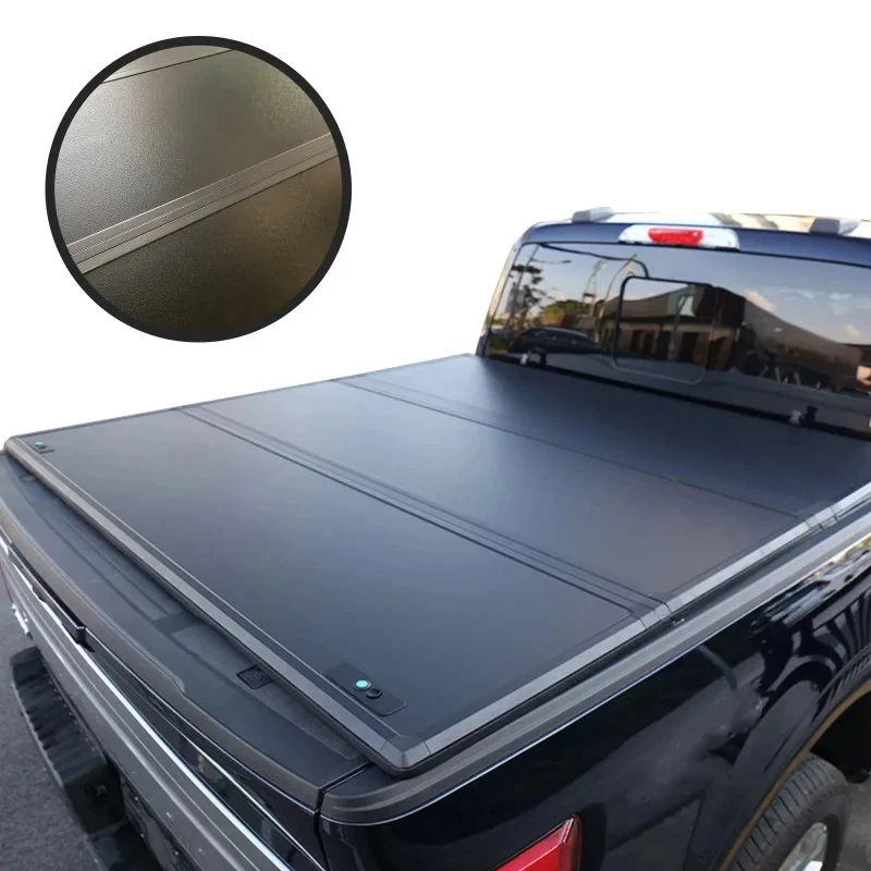 

6.4ft Waterproof Locking Retractable Tri-fold Tonneau Cover Aluminum Alloy Truck Bed Tailbox Pickup Accessory
