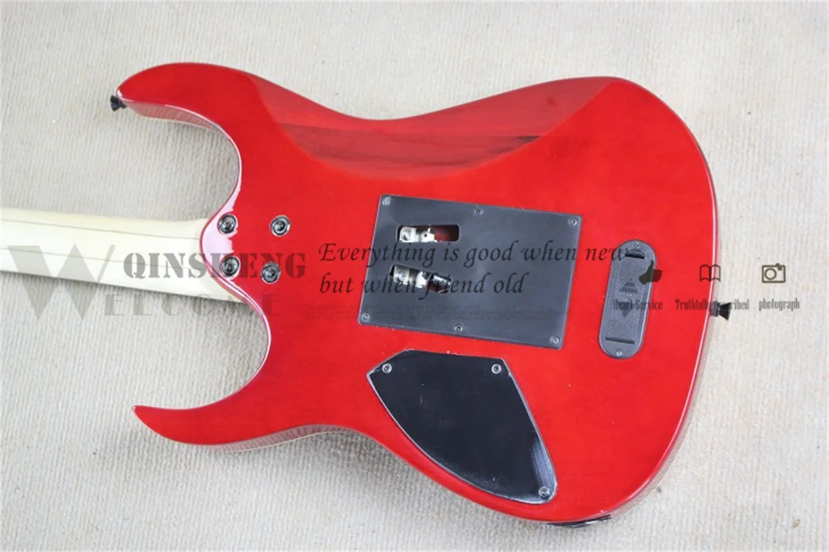 Red electric guitar, RG guitar, HH pickups, Mahogany Body,Flamed Maple Veneer Maple Neck, rosewood fretboard，Tremolo Bridge