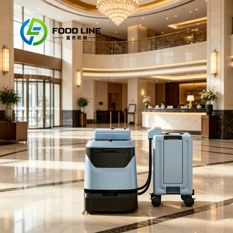 Commercial Floor Cleaning Robot 4-in-1 Sweeping Scrubbing Vacuuming Dust Pushing App-Controlled Auto Charge Automatic Dirt