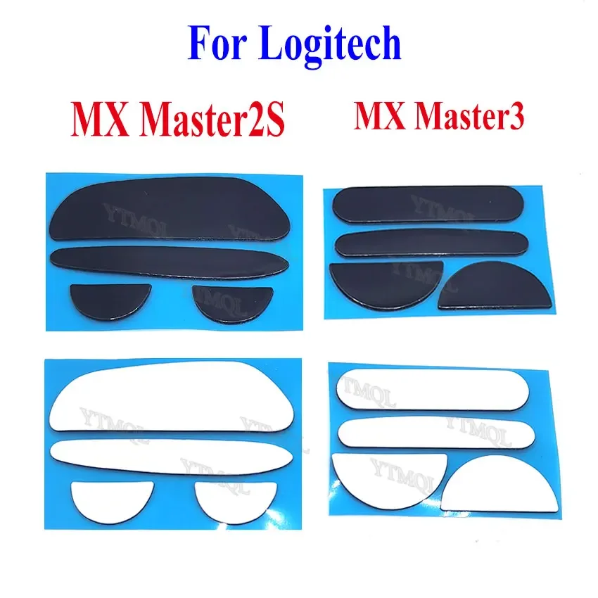1set Mouse Feet Skates Pads For Logitech MX Master2S 3 Wired Wireless Mouse White Black Anti Skid Sticker Replacement Connector