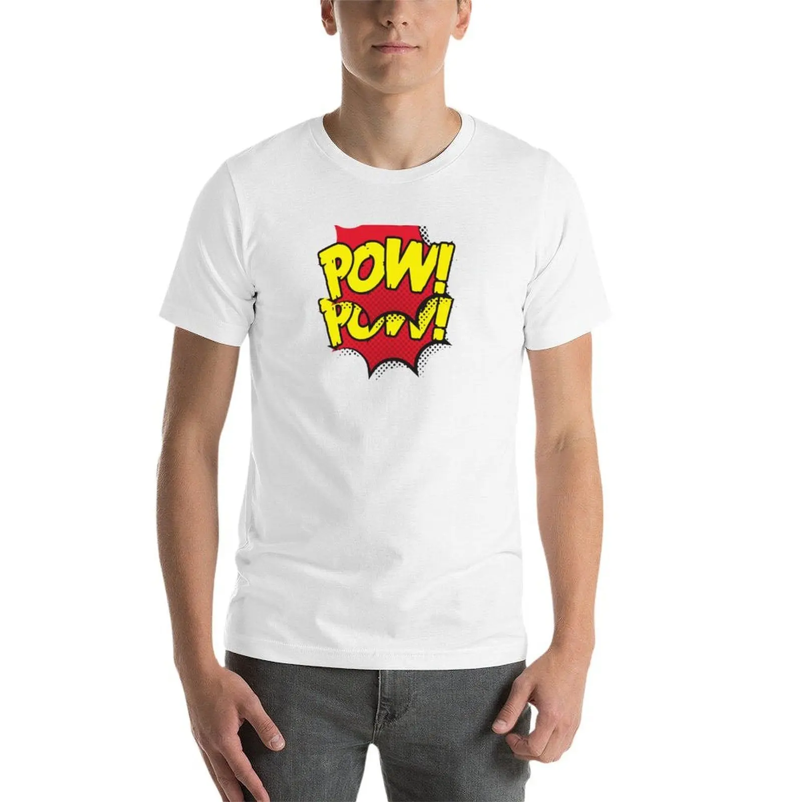 تي شيرت POW POW Comic Bubbles تي شيرت للرجال من القطن G Man تي شيرت للرجال #4