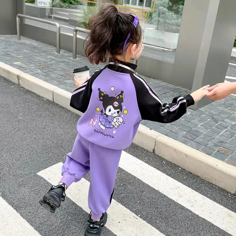 

Kawaii Kuromi My Melody Sanrio Students Cute Cartoon Comfortable Sportswear Children Thermal Pants Hoodie Jacket Gift for Kids