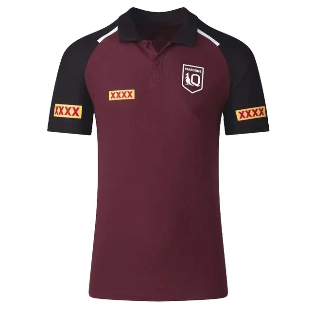 2024 QUEENSLAND MAROONS MENS RUGBY JERSEY POLO SHIRT 2024/25 QLD Maroons Jersey Harvey Norman TRAINING JERSEY size S--5XL