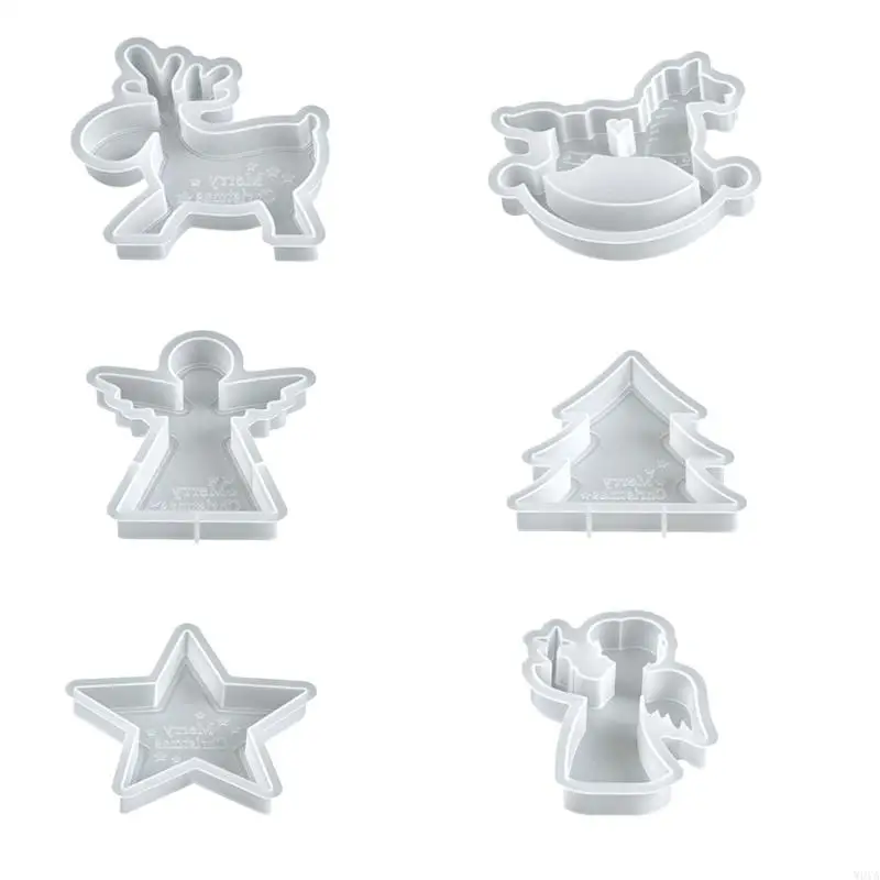 

W0YA Silicone Molds Christmas Theme Handmade Moulds Suitable for Crafts Resin Casting and Soap Making