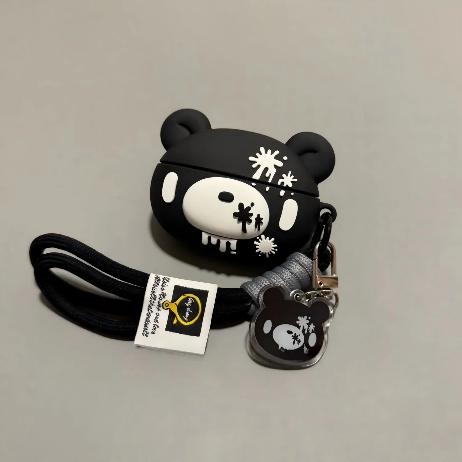 Cute Bear Earphone Protective Cover with Pendant & Lanyard, Shockproof Shell, Suitable for Model 3 / Pro 3 image 6