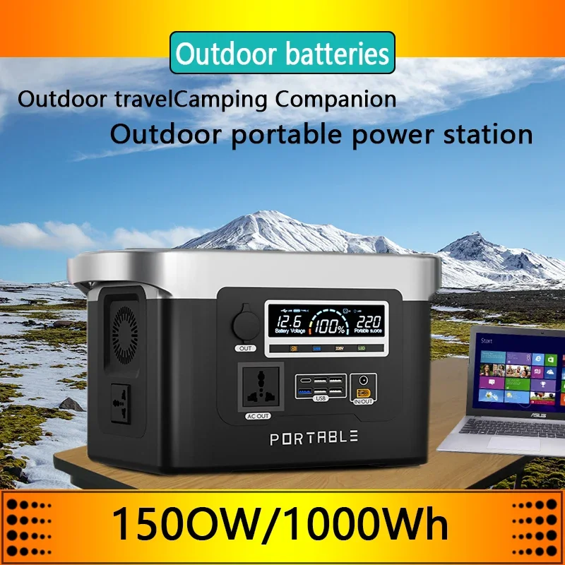 Estación de energía portátil de 1500W, generador Solar de 170Ah, Banco de energía móvil de emergencia para exteriores, 24000mAh, LiFePO4 para Camping, LED