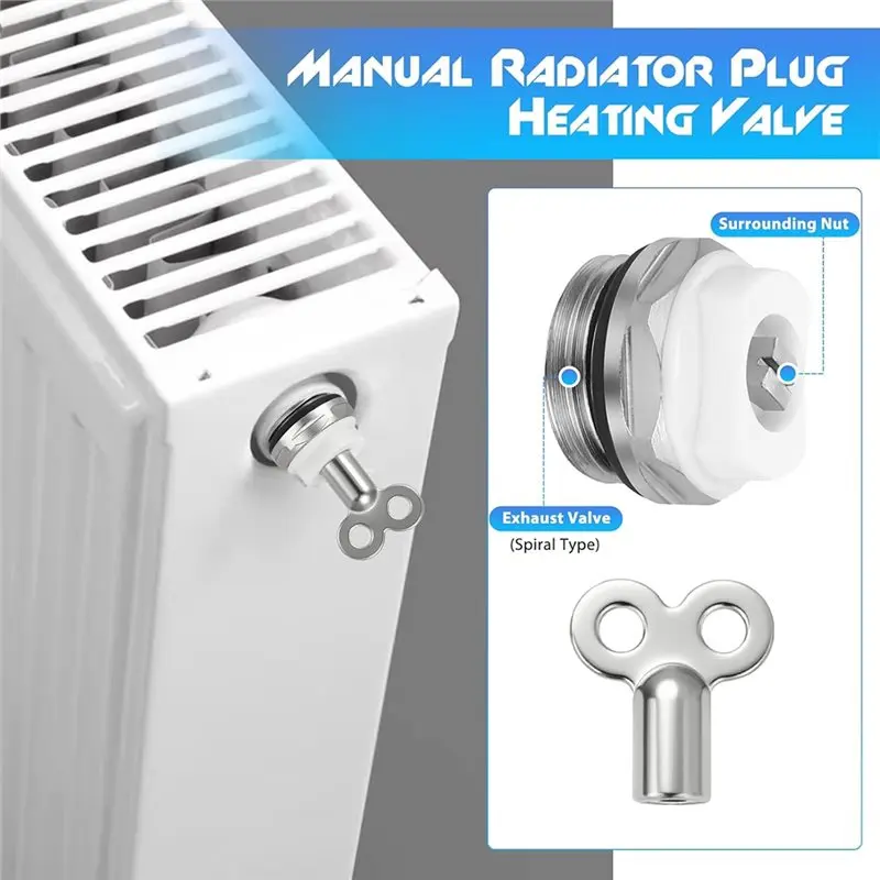AB11-10 Radiator Bleed Valves Radiator Bleed Valve 1/2 Inch 10Pcs Radiator Bleed Valve