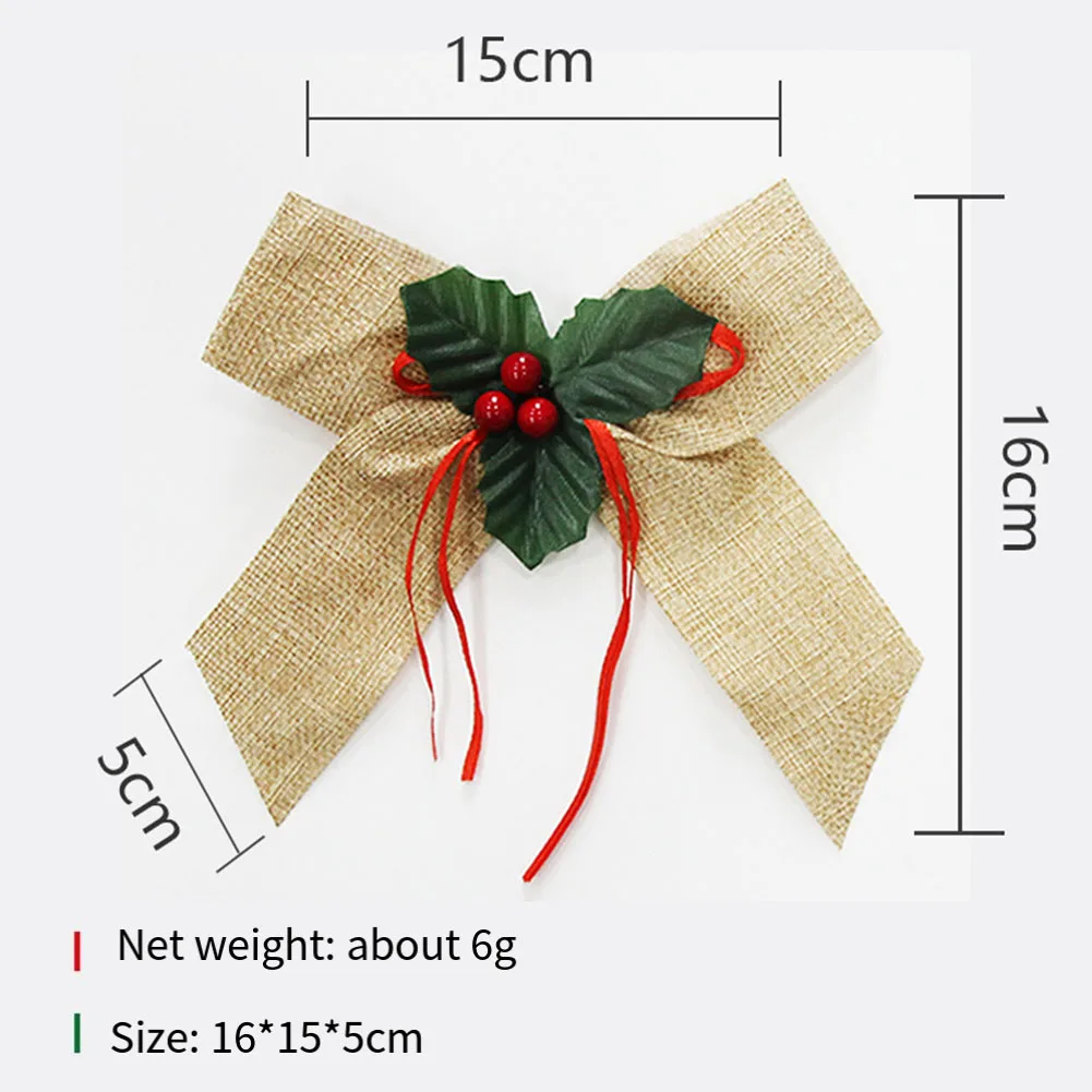 Fabric Bows Christmas Decoration Resistant To Fading Reusable Silky Texture Exquisite Creative Design Festive Events