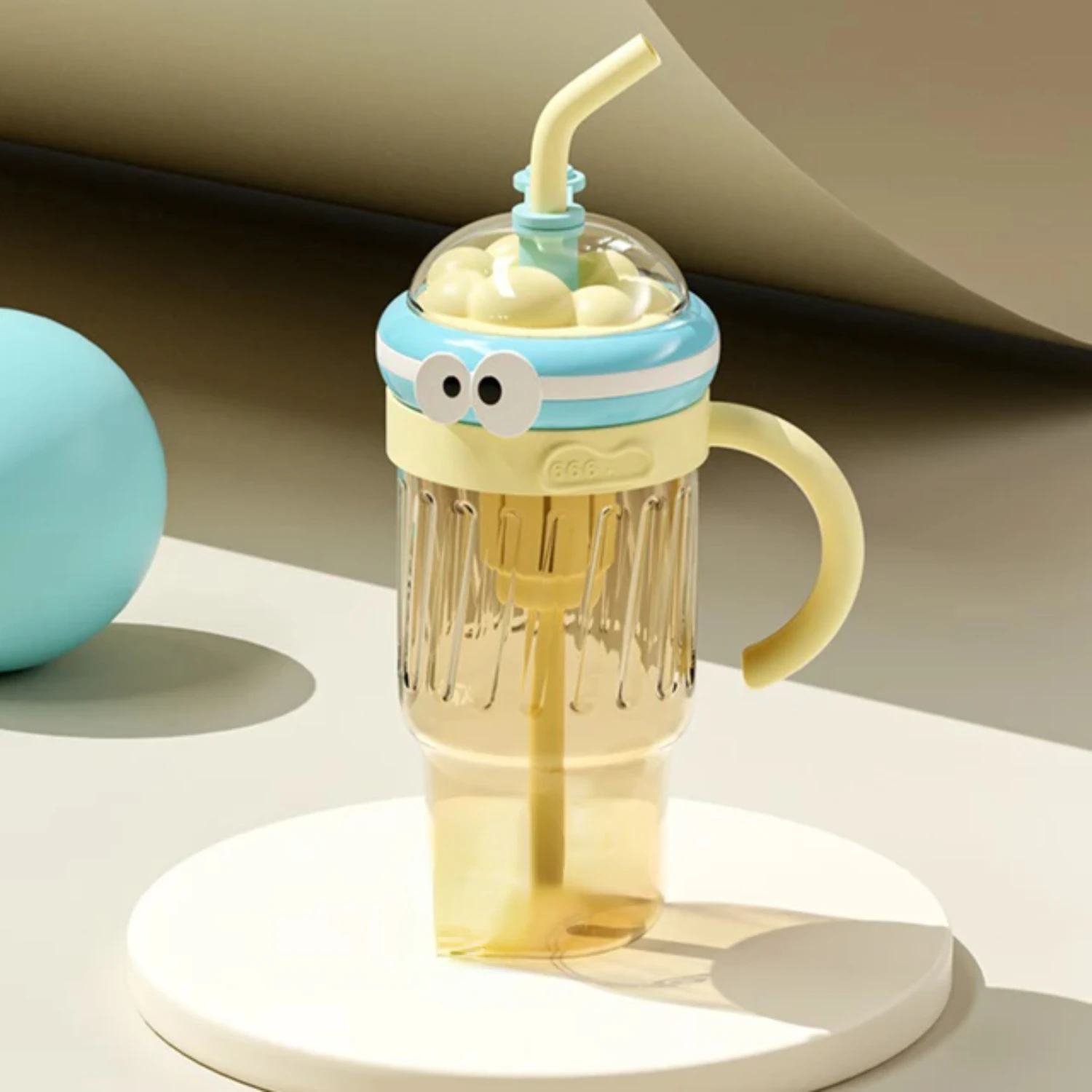 

1200ML Creative Plastic Water Bottle BPA Free Large Capacity Drinking Bottle With Straw Water Cup With Handle Drinkware