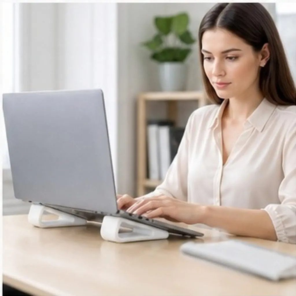 2Pcs Laptop Stand Portable Height Adjustable Support for Heat Dissipation Ergonomic Typing Angle Stable Non-Slip Plastic Bracket