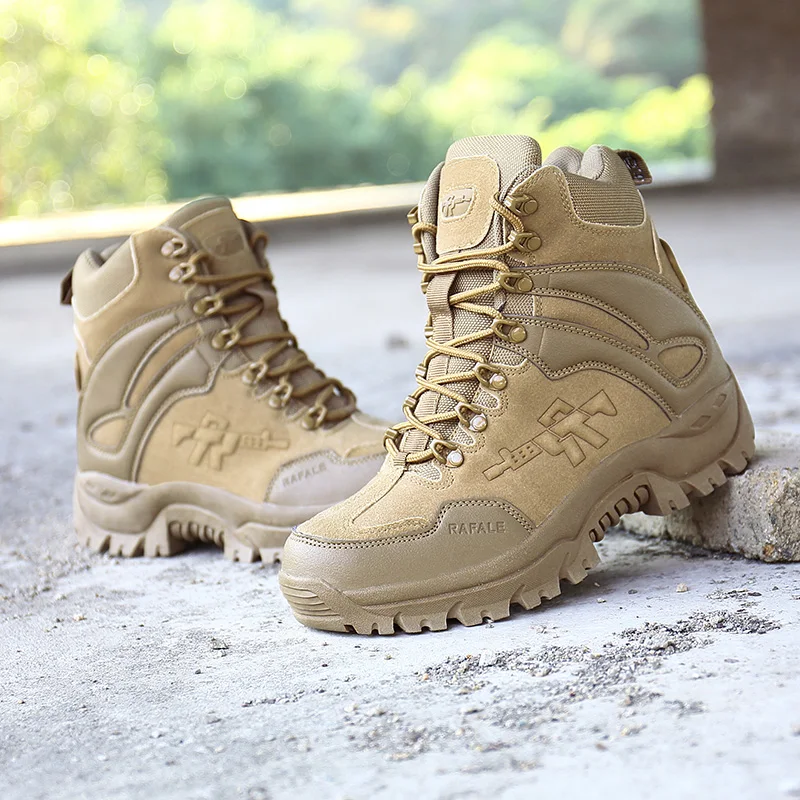 Men's Military Tactical Combat Boots High Top Desert Jungle Boot Autumn Winter Outdoor Hiking Work Safety Shoe Anti-Slip Durable view 3