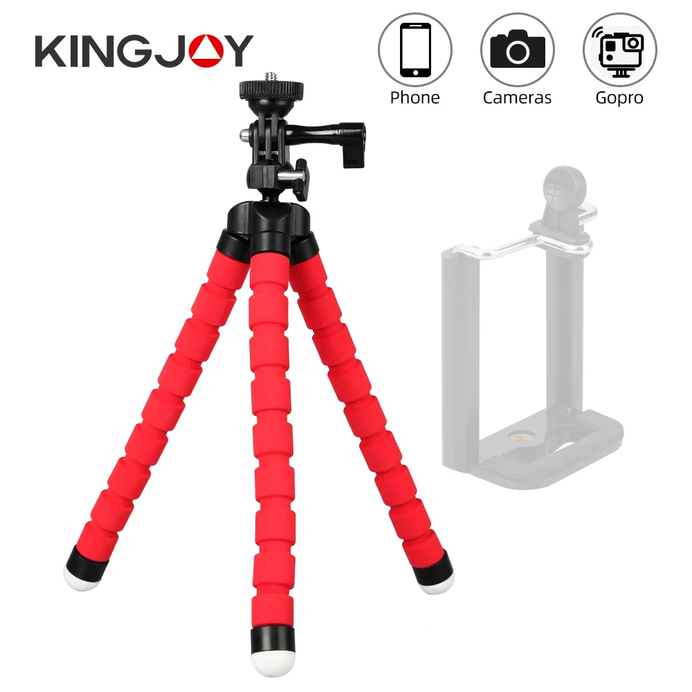 Kingjoy oficjalny KT-600S Mini Gopro statyw mocowany ośmiornica Movil elastyczny mobilny Celular uchwyt na telefon Gopro aparat Smartphone