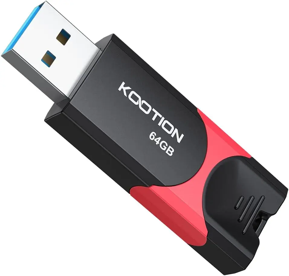 64GB USB 3.0 Flash Drive Retractable High Speed Memory Stick Rugged Jump Drive with LED Indicator for Data Storage and Transfer