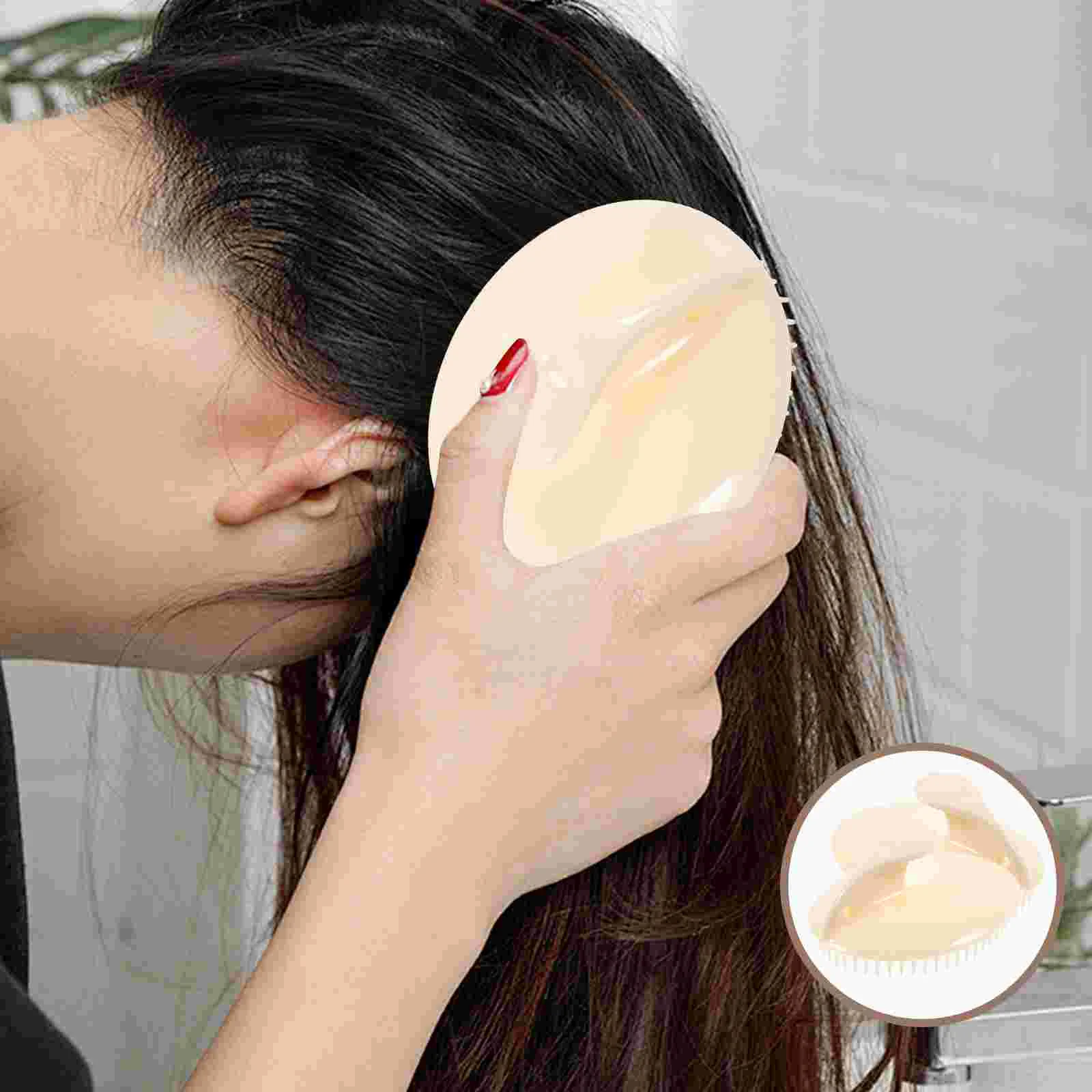 

2 Pcs Silicone Scalp Scrubber Shampoo Comb Hair for Dry Wet Use Clean Dandruff Promote Circulation Home