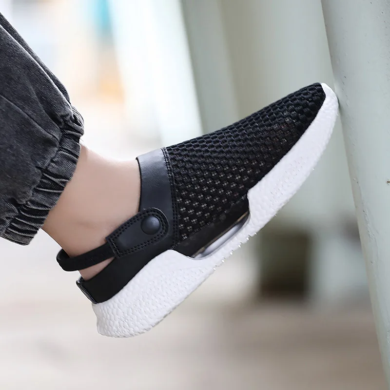 

Летние мужские сандалии, модные сетчатые дышащие полутапочки, повседневная нескользящая обувь на плоской подошве, уличная обувь для пляжа, прогулочная обувь