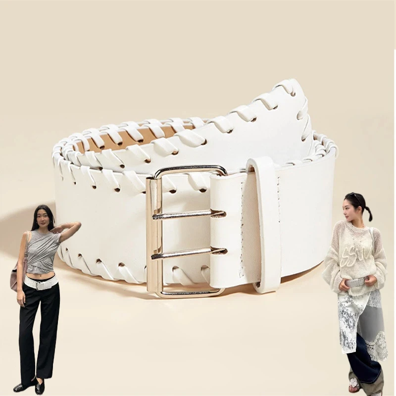 Ins Style New Versatile Drawstring Belt Fashionable Jeans Decoration Belt Retro Handmade Drawstring Belt Woman's Belt New
