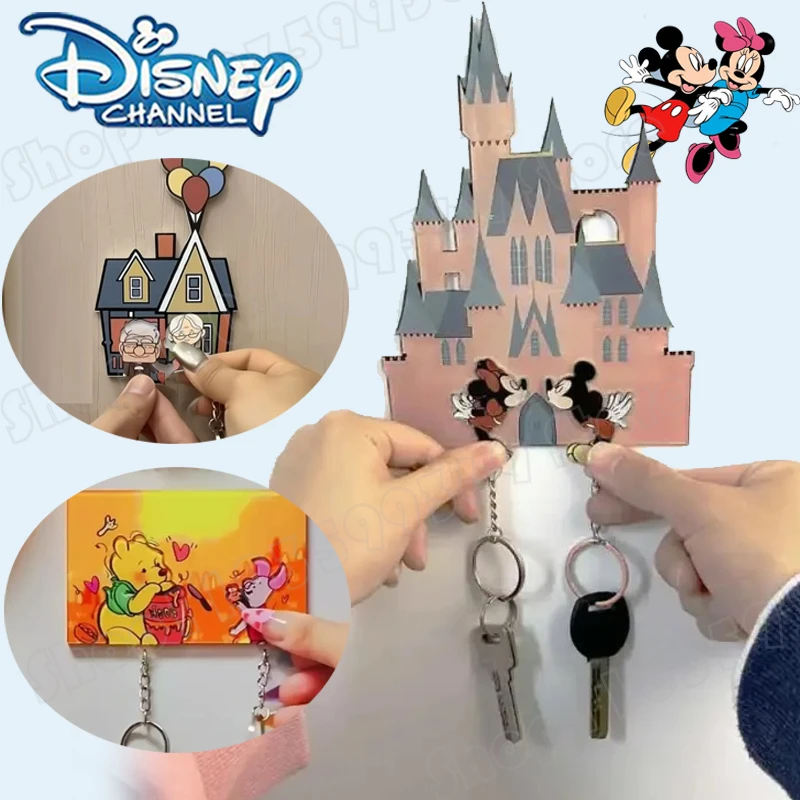 

Disney Mickey Mouse Keychain Holder Cartoon Refrigerator Entry Door Decoration Key Pendant Acrylic Key Loss Prevention Hanger