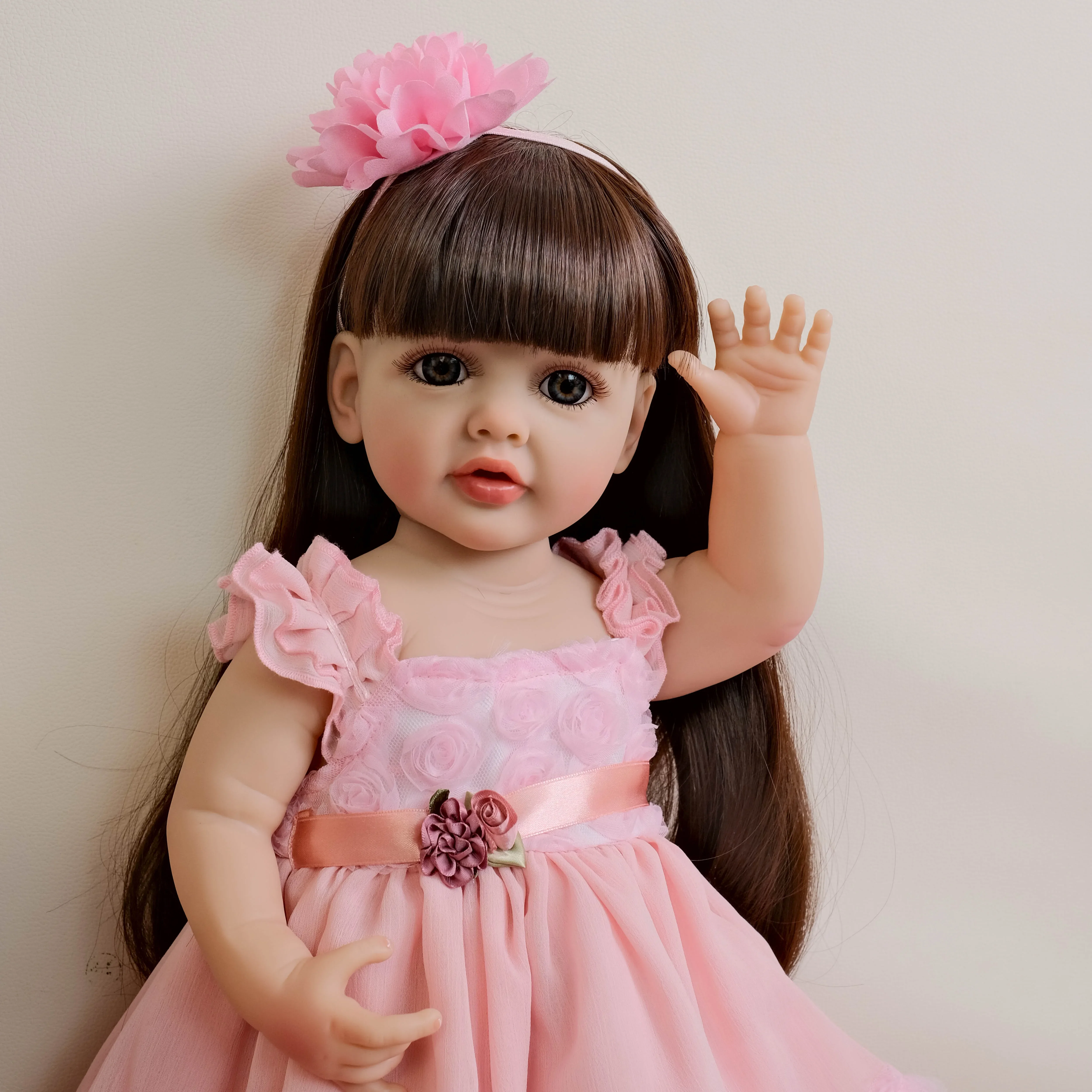 55CM Betty Full Body Silicone Waterproof Toddler Lifelike Soft Touch Newborn Girl Princess Reborn Baby Doll Gifts for Children