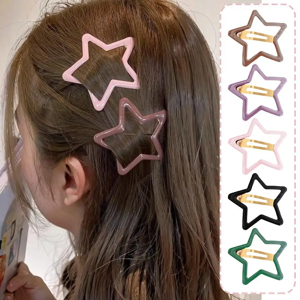 Horquilla grande de estrella rota, Clip de estrella, pentagrama elegante, Clip de estrella BB, horquilla colorida, Clip de cabello de piñón Simple