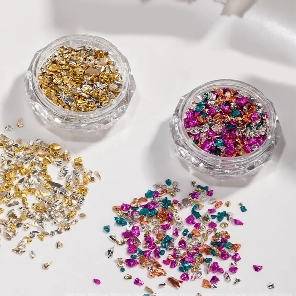 1 vaso irregolare alla moda fai da te Design colorato Nail Art decorazione pietra schiacciata strass per unghie ghiaia Charms per unghie