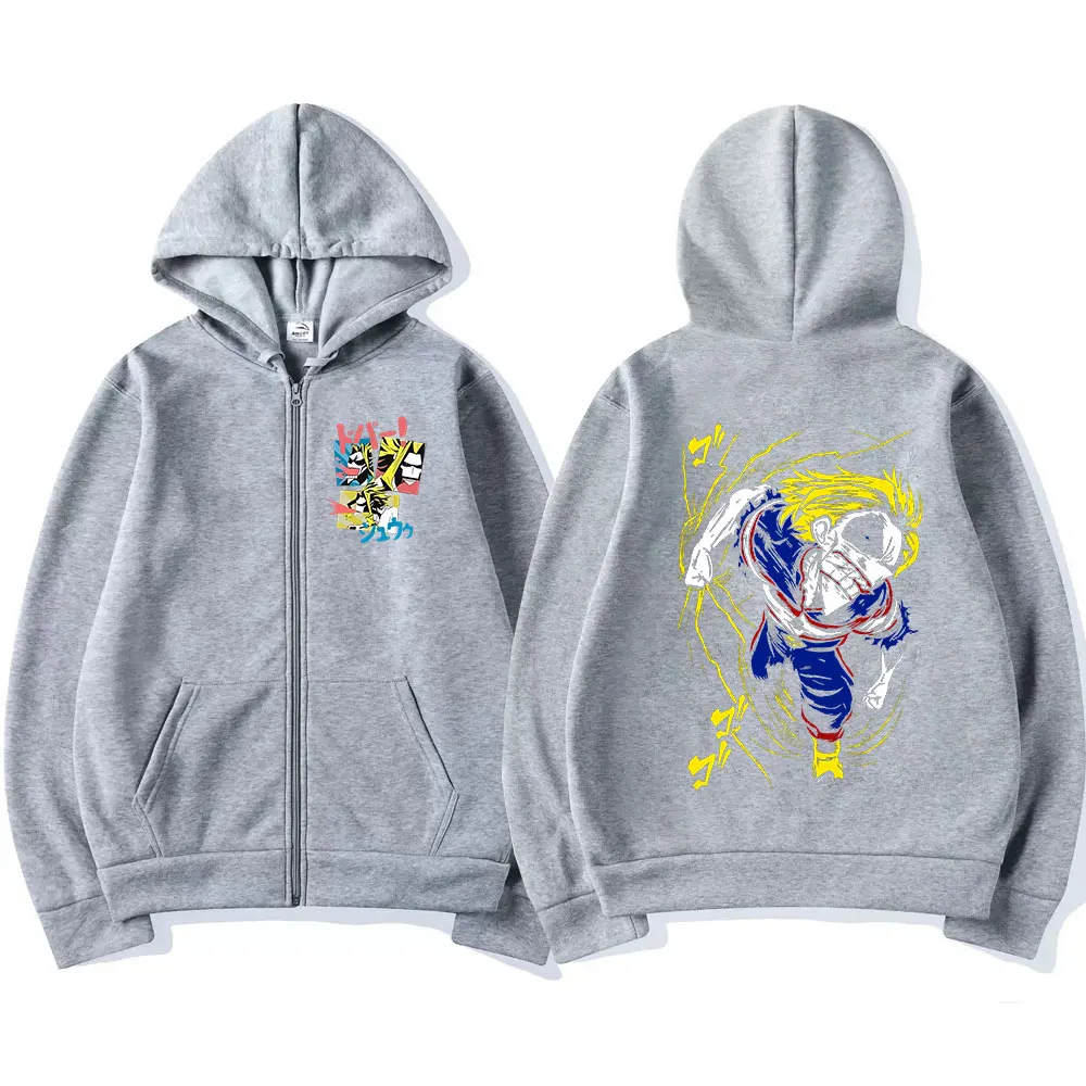 Anime My Hero Academia All Might Zipper Hoodies Men Women Fashion Long Sleeves Zip Up Hooded Sweatshirts Coats Jacket Streetwear - view 4