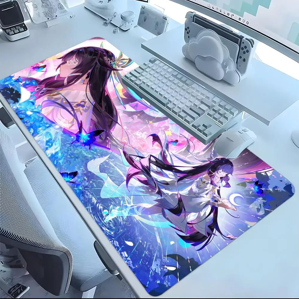 

Genshin Impact Columbina Mouse Pad Mousepad Laptop Office Deskmat Large Black Gamer Non-slip Keyboard Rubber Mause Pad