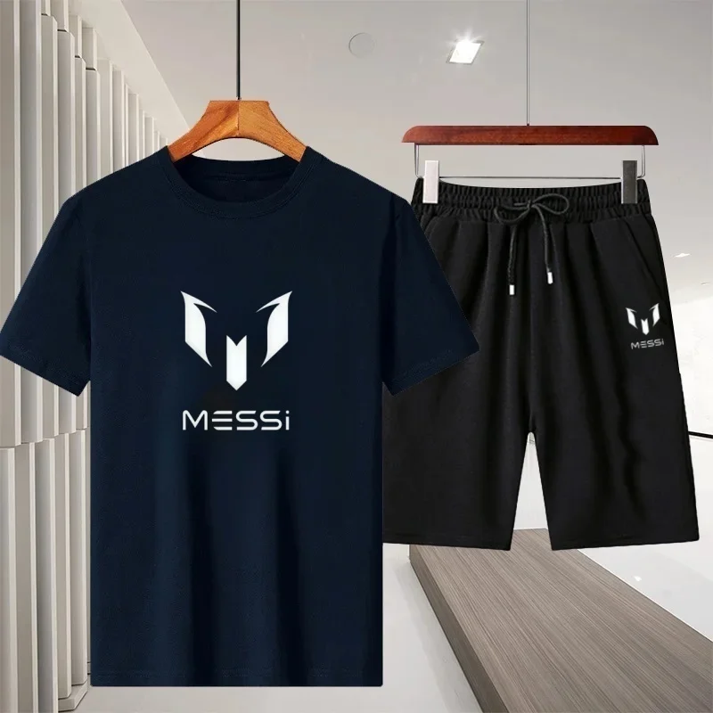 

2026 Men's Outdoor Fitness Jogging Leisure Sports Outfit, summer breathable two-piece short-sleeved top and jogging shorts