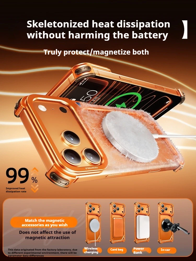 حافظة إطار Eary Minimalist لهاتف iPhone 17 Pro Max Air من الألومنيوم وحامل عدسة لحماية قطرة الشحن اللاسلكي Magsafe #3