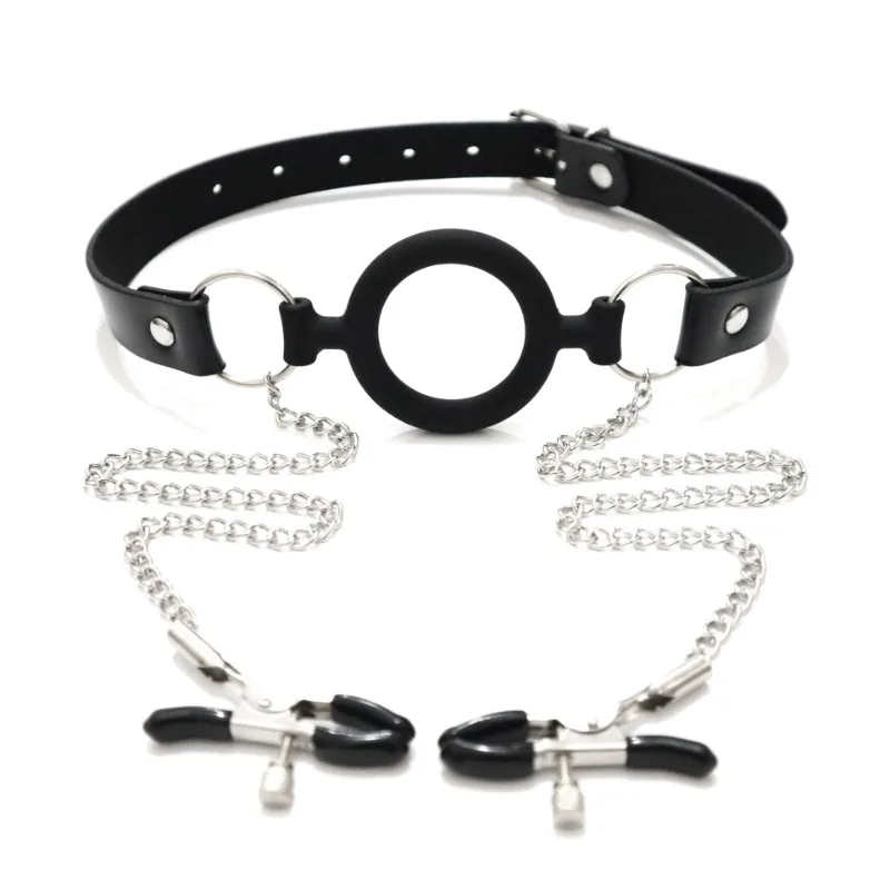 SM Bocca Gag Gola Profonda Puntelli di Formazione Palla di Silicone a Forma di O Gag per Le Donne Bocca Forzata Apri Accessorio Divertimento Del Sesso Per Adulti