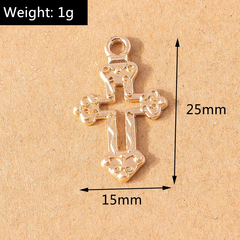 10 Stück Gothic Steampunk Kreuz-Anhänger für Schmuckherstellung, Metallkreuz-Anhänger, DIY-Ohrringe, Halsketten, Bastelbedarf – Detail 2